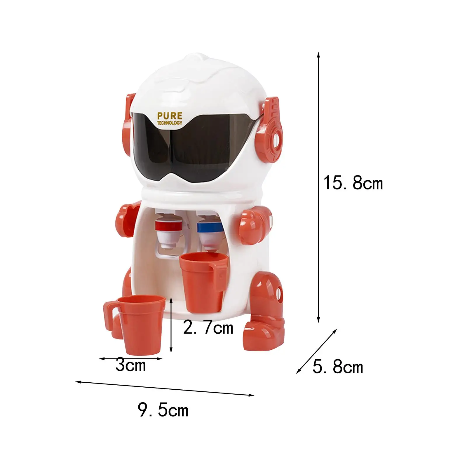 Мини-диспенсер для воды с маленькой чашкой, ролевая игра, двойной выход в форме робота для