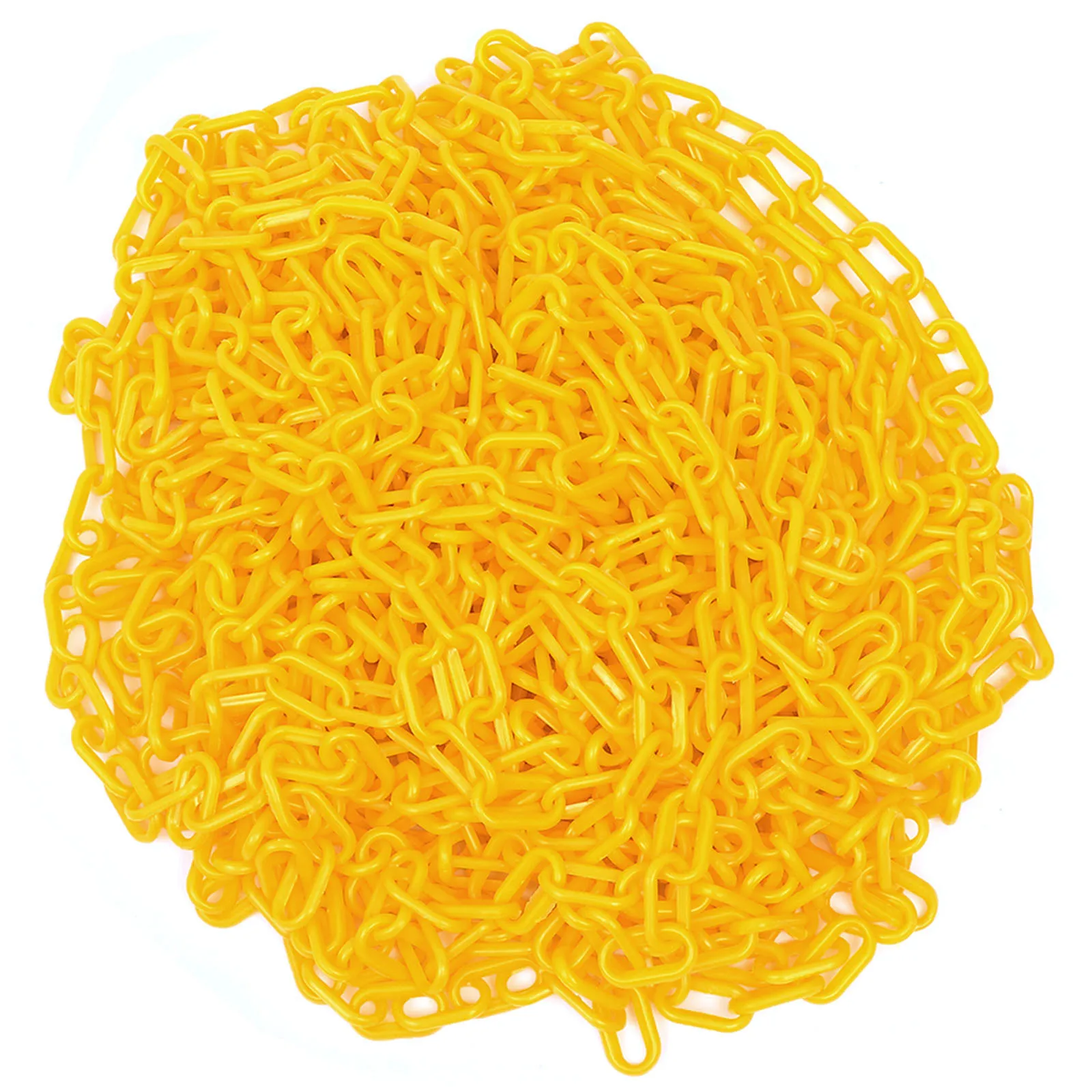 

5M Yellow Plastic Chain Links Decorative Barrier For Crowd Control Safety Indoor Outdoor Use Halloween Party Wedding Decoration