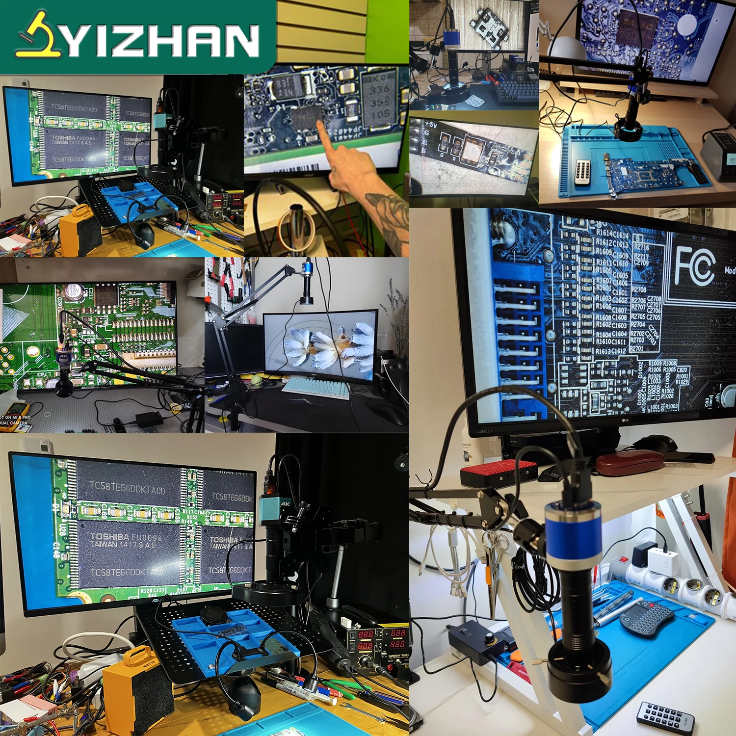 YIZHAN Full 4K Digitalmikroskop zum Löten, 215-fache Vergrößerung, 48MP HDMI USB Mikroskopkamera mit IMX415 Sensor, Videomikroskop – Detail 4