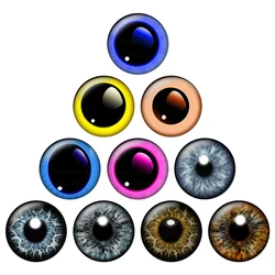 12 Pairs/bag 14mm Doll Eyes Chips Fit Blythe Super Thin Glass Cabochons for DIY Jewelry Making Supplies H207