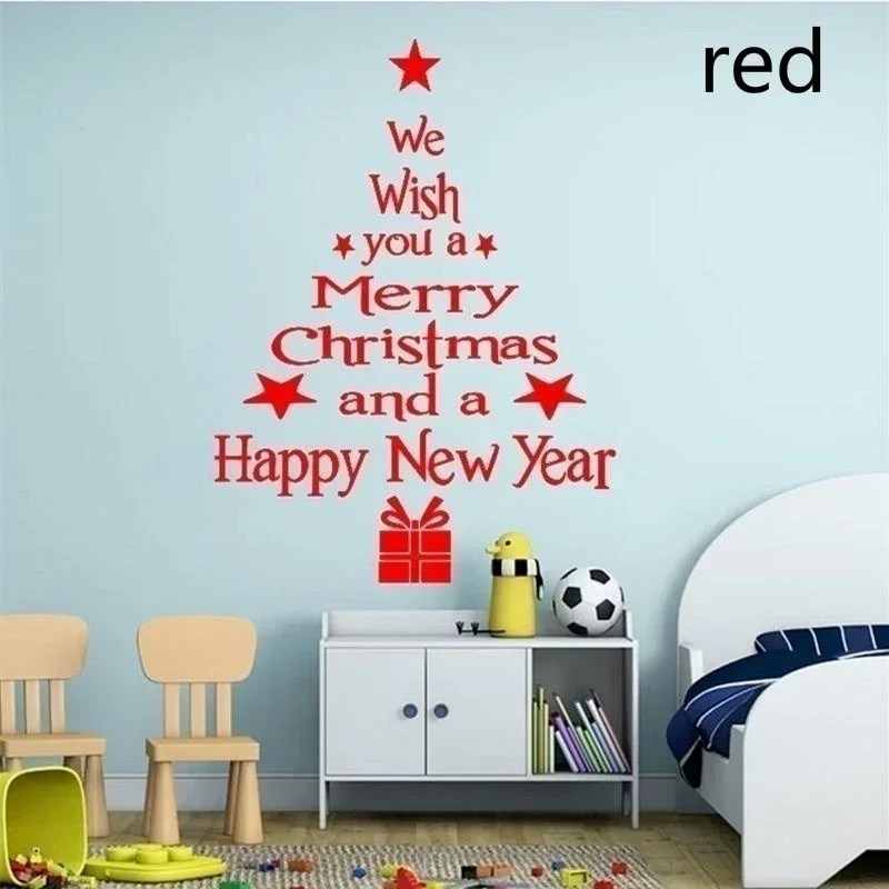 

Home Decoration Christmas Wall Sticker Removable Merry Christmas Tree DIY Wall Stickers Art Vinyl Decal Home Window Decoration