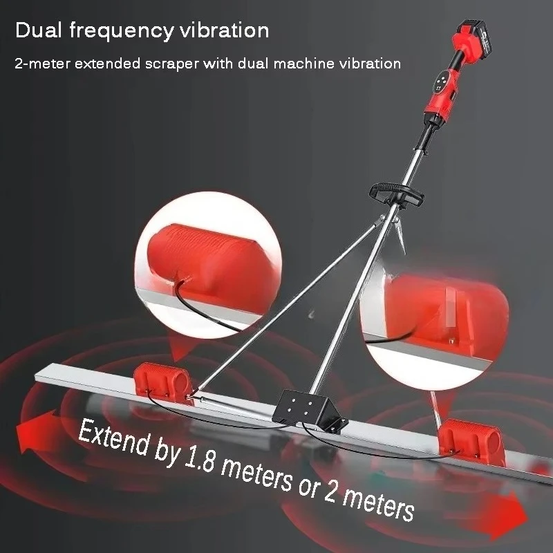Electric Level Floor Vibration Ruler Mortar Vibrator Screed Concrete Leveling Machine Concrete Vibration Ruler Screed Machine