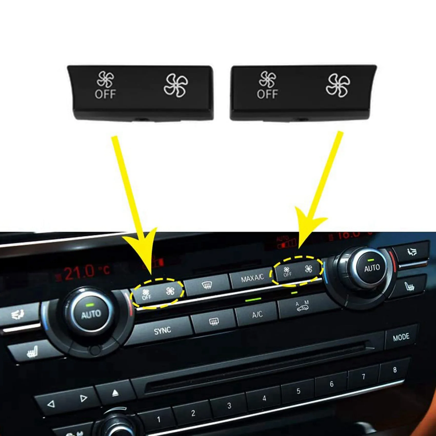 20X For-Bmw A/C زر سرعة المروحة لوحة التحكم في المناخ ، لسلسلة F01 F04 F06 F07 F10 X5 F15/M F85 X6 F16/M F86 5 6 7