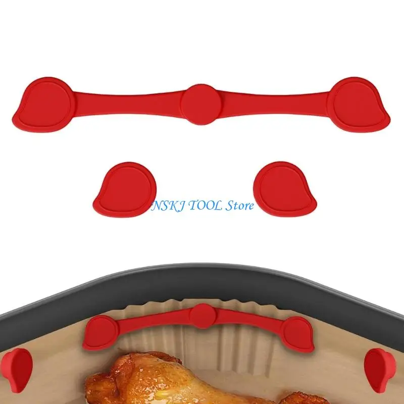 L8RC Restaurant Reusable Silicone Fastener for Air Fryer Paper Fixer Secure Positioning High Heat Safe Kitchen Tool