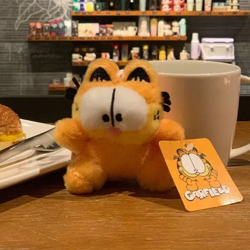 Cartoon Classic Image Garfield Plush Plush Toy Keychain Cute Backpack Decoration Zipper Anime Doll Couple Creative Gift