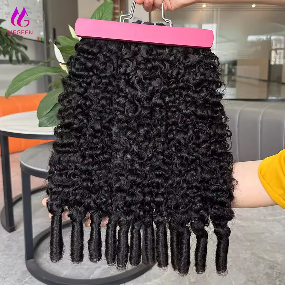 حزم شعر بشري مجعد بورمي من Miicht 15A وصلات شعر خام غير معالجة بأطراف حلزونية 1/3/4 قطعة 30 32 بوصة ريمي