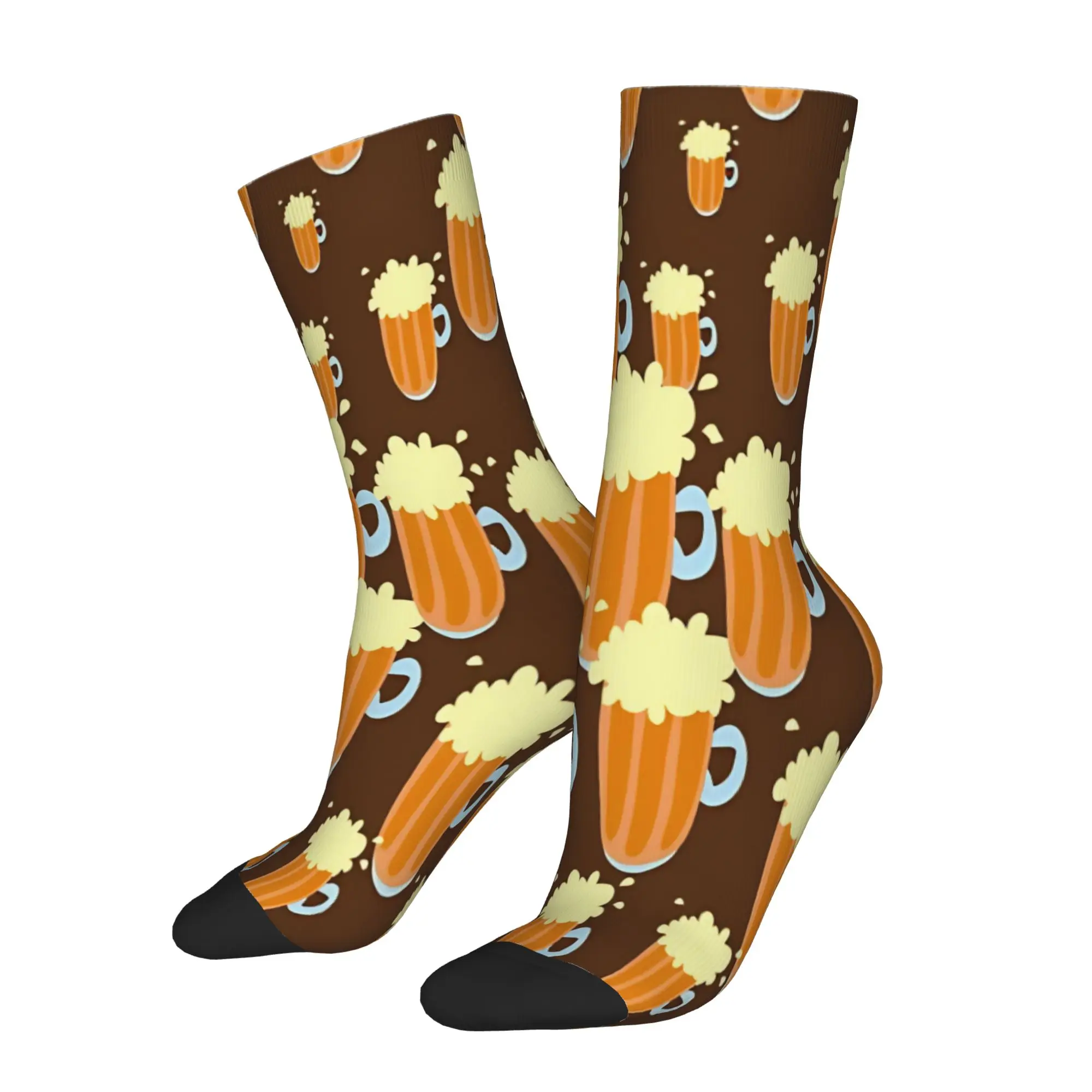 Unisex Beer Pattern Socks Soft Casual  Socks Harajuku Merchandise Middle Tube Socks Little Small Gifts
