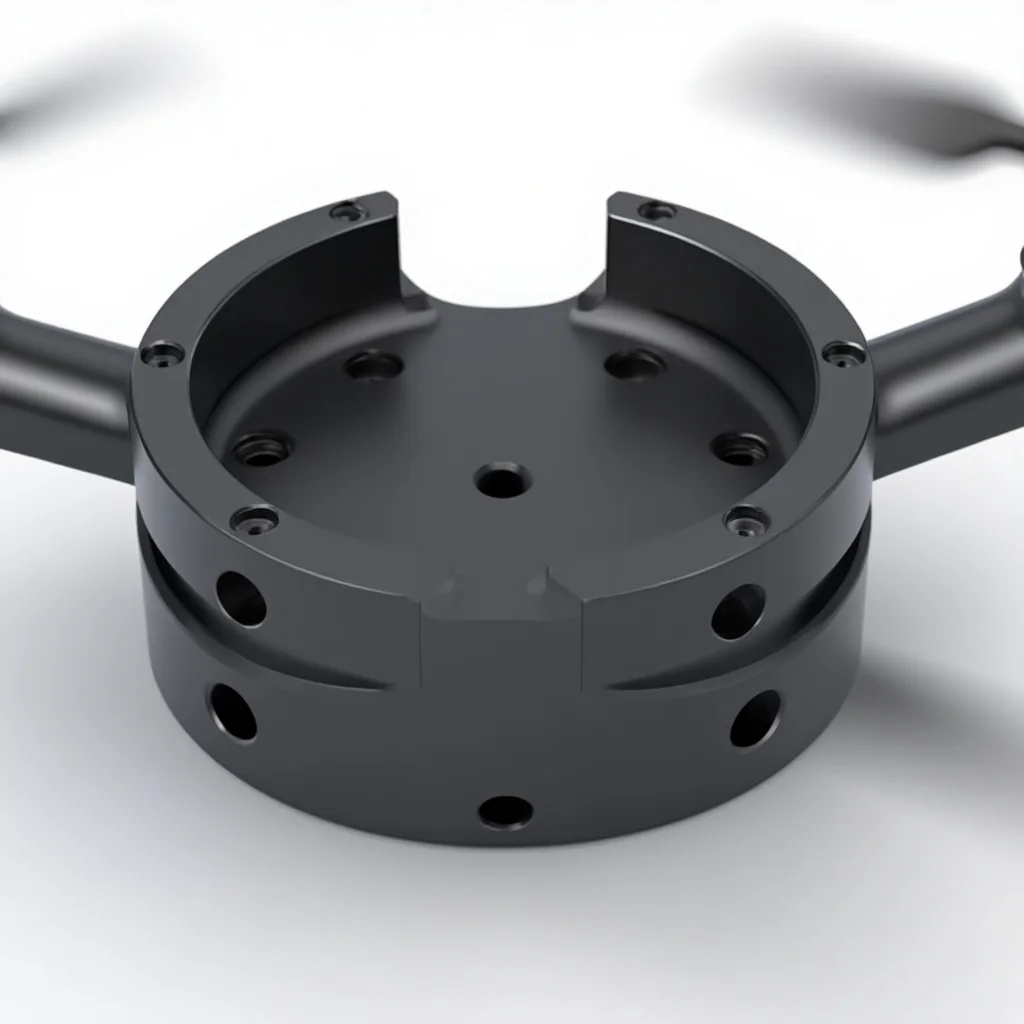 Custom CNC Machining Stainless Steel Aluminum Alloy Drone Mounting Bracket Broaching Process Black Sandblasted Anodized