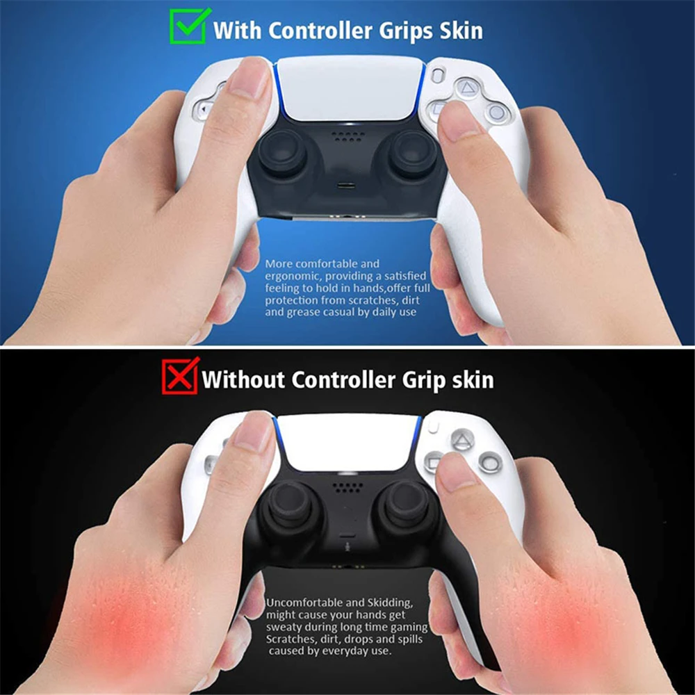 FOR PS5 Pro Soft Silicone Gel Case Skin Protective Cover Joystick Thumb Stick Grips Anti-Slip Cap For PlayStation PS5 Controller