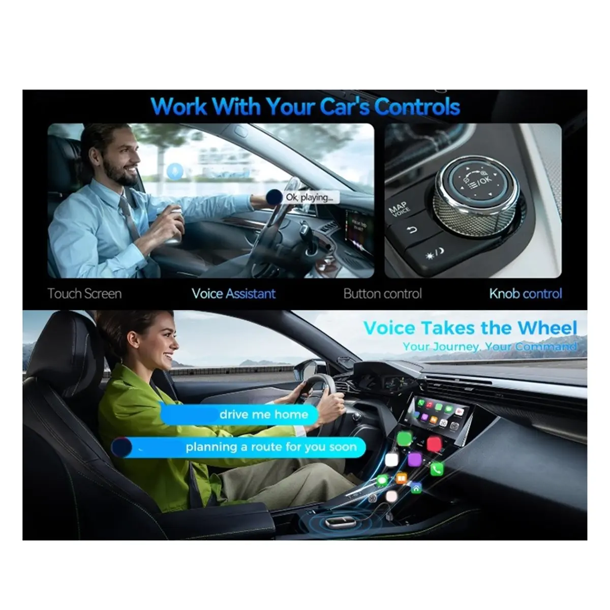 

Перфоковый беспроводной CarPlay Автомобильный USB 2-в-1 Авто 2-в-1 Экран Проекция Соединение Супер Мини Размер 3,2x1,5x0,7 см 16 ГБ