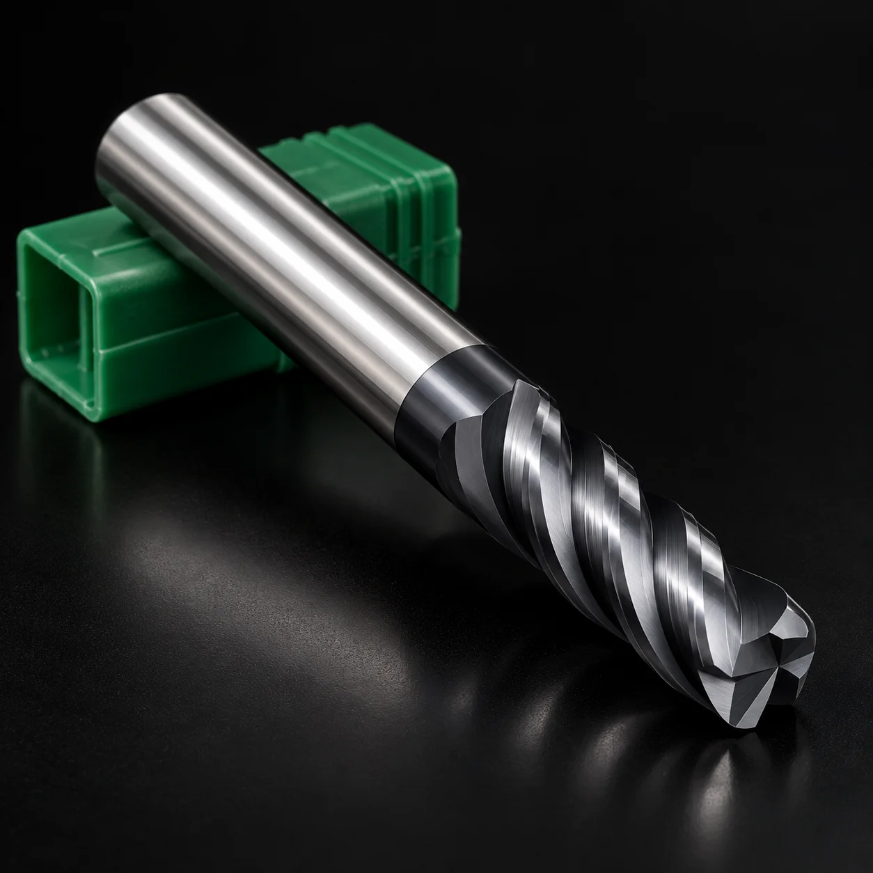 HRC70 4-Schneiden Bull Nose Vollhartmetallfräser Schwarz Nano-Beschichtet Verlängertes CNC-Werkzeug für Präzisionsbearbeitung von gehärteten Stahlformen – Detail 2