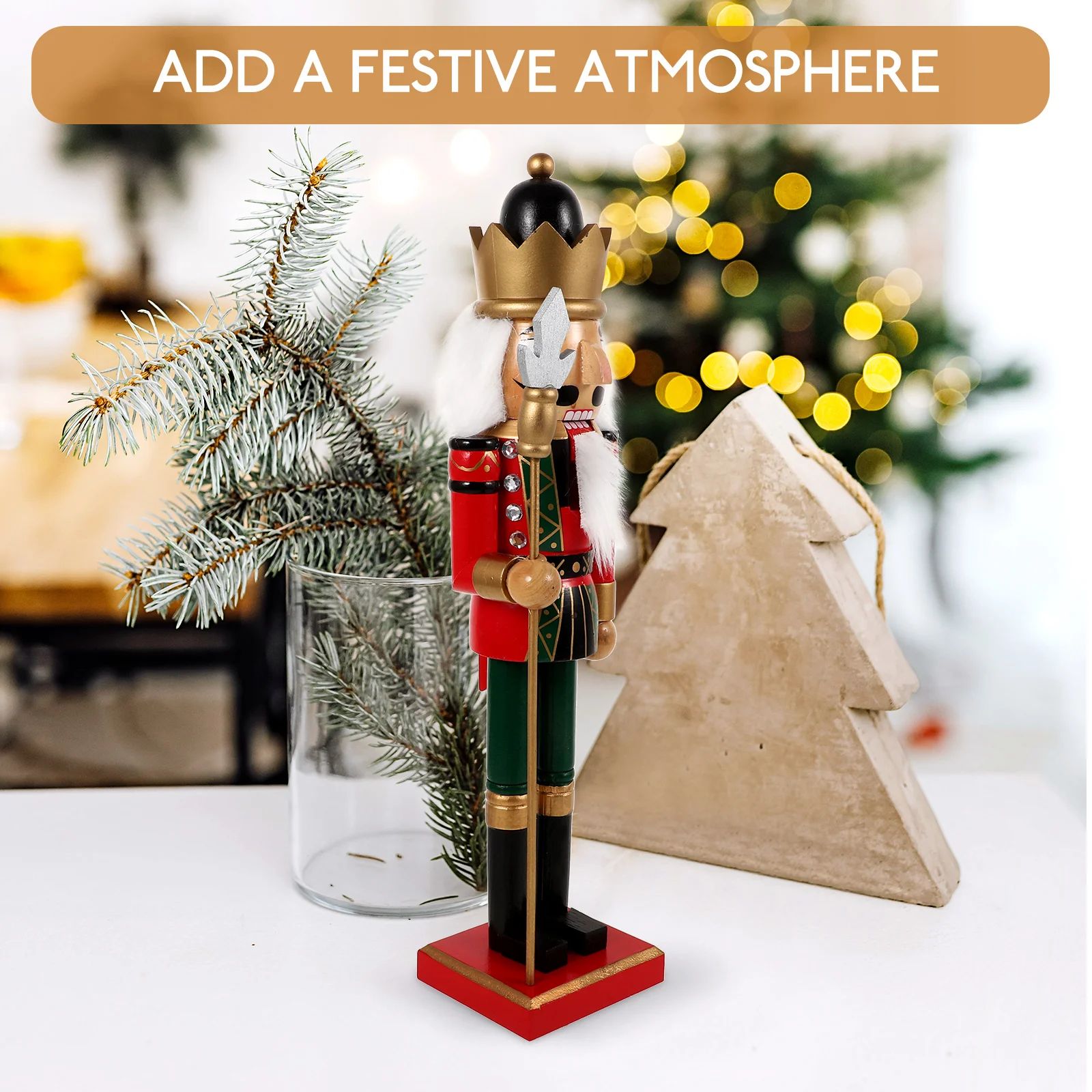 Wooden Nutcracker Christmas Decor nament Lovely Reusable Xmas Gift Nutcracker Soldier Puppet Figure Gift Desktop Xmas
