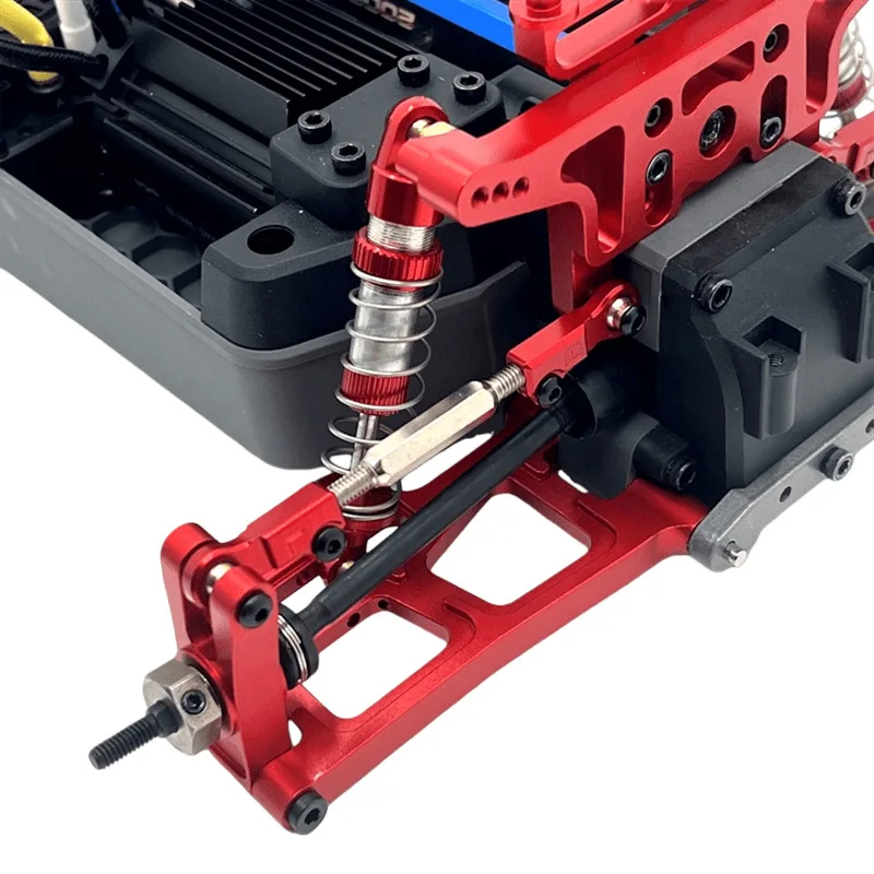 MJX Hyper Go 12212 1/12 RC Car Red Metal Upgrade Parts:Front Rear Swing Arm, Steering Cup, Bearing, C Seat, Steering Cup Parts
