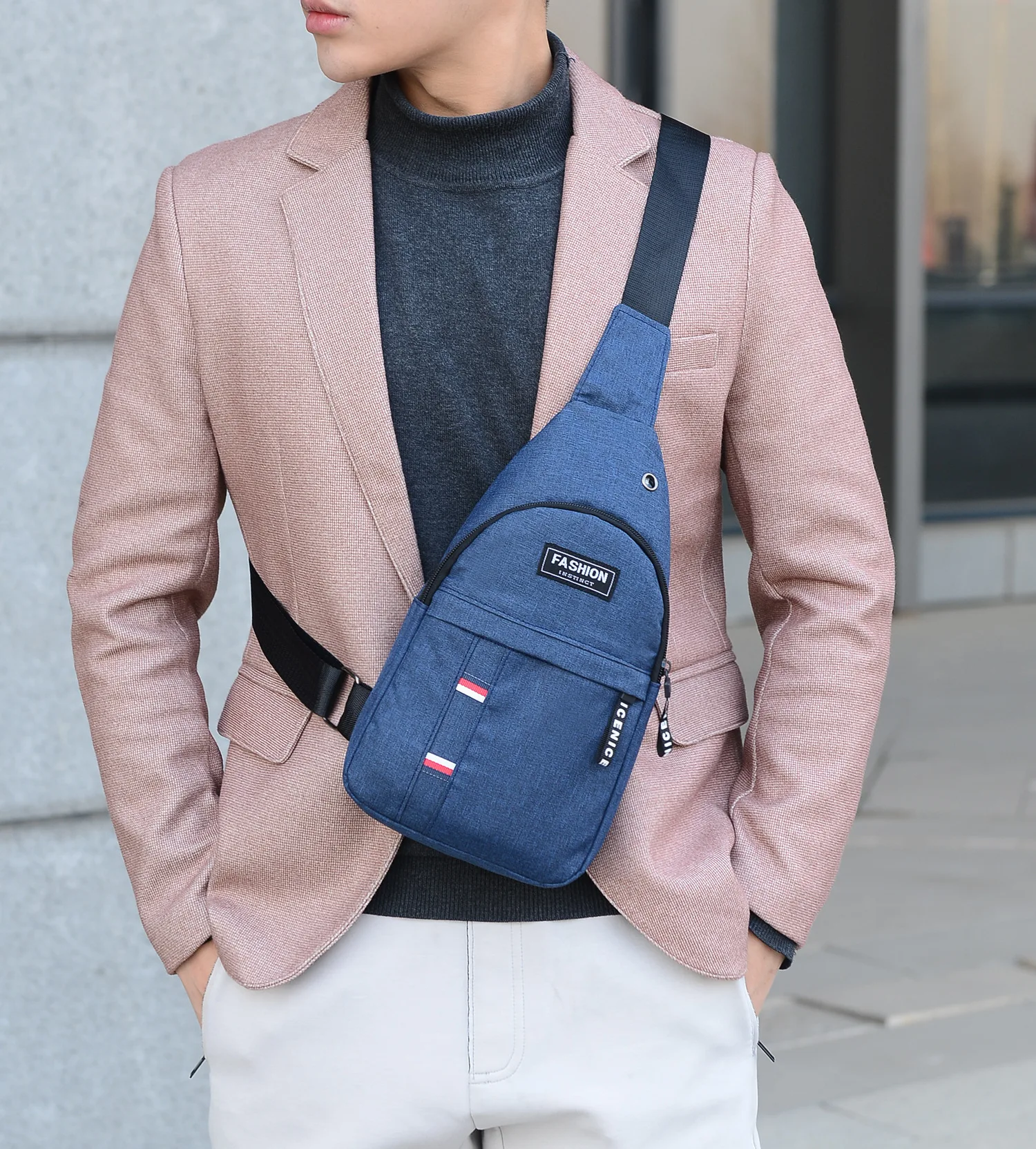 Korean Version Chest Bag, Outdoor Hiking and Cycling Single Shoulder Crossbody Bag, Oxford Cloth Outdoor Sports Bag Bag for Men