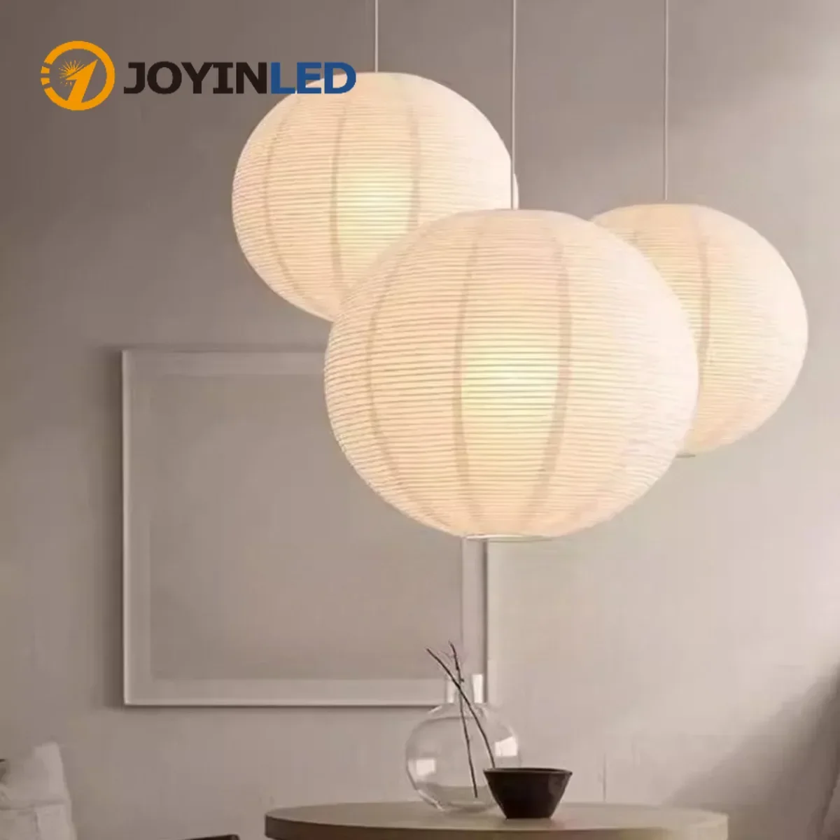 

E27 Wabi Sabi Rice Paper Hanging Lamp White/Beige Pendant Lights for Living Dining Room Bedroom Handwoven Paper Pendant Lamp