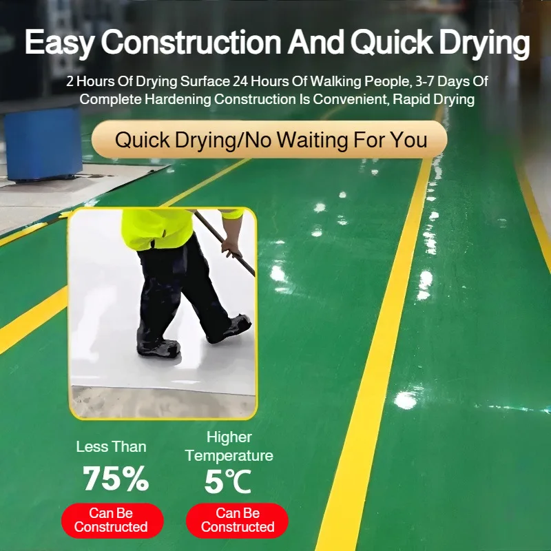 1kg Epoxy Resin Floor Paint Self-Leveling Cement Floor Paint Water-Based Environmentally Friendly Quick-Drying Non-Slip