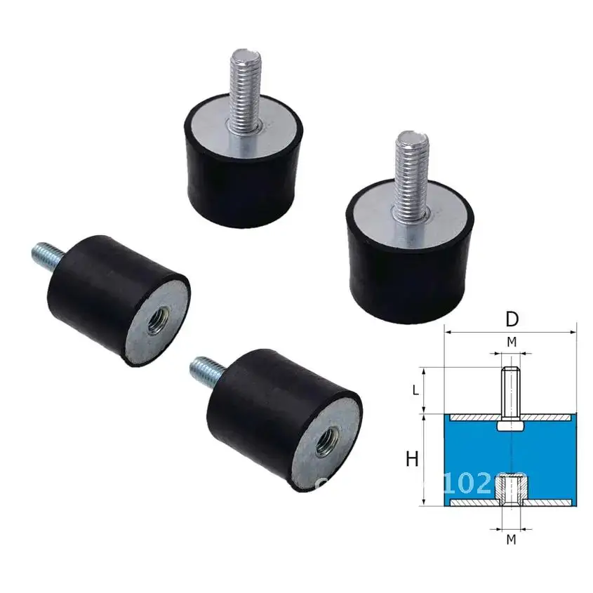 4Pcs M6 M8 Male To Female Thread Rubber Vibration Pad Shock Anti Absorber Damper Isolation Crash Mount