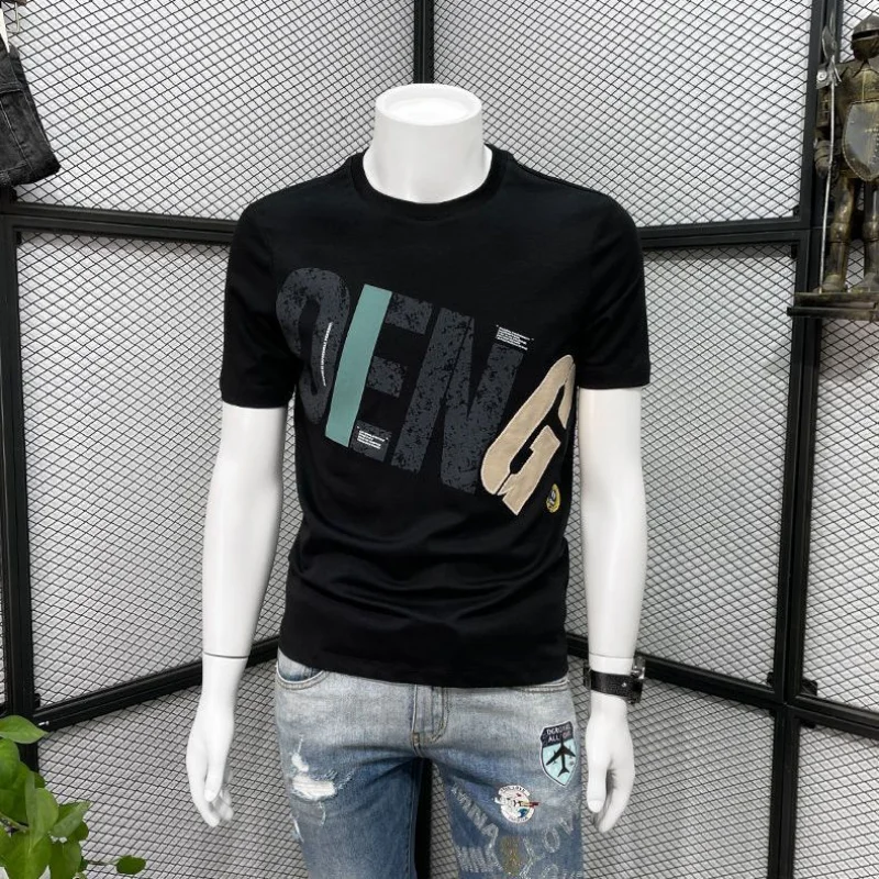 

Clothing T Shirt For Men Wholesale Alphabet Man Tee Shirts Graphic Cotton Slim Fit Watercolor Streetwear Kpop Music Xl S Top