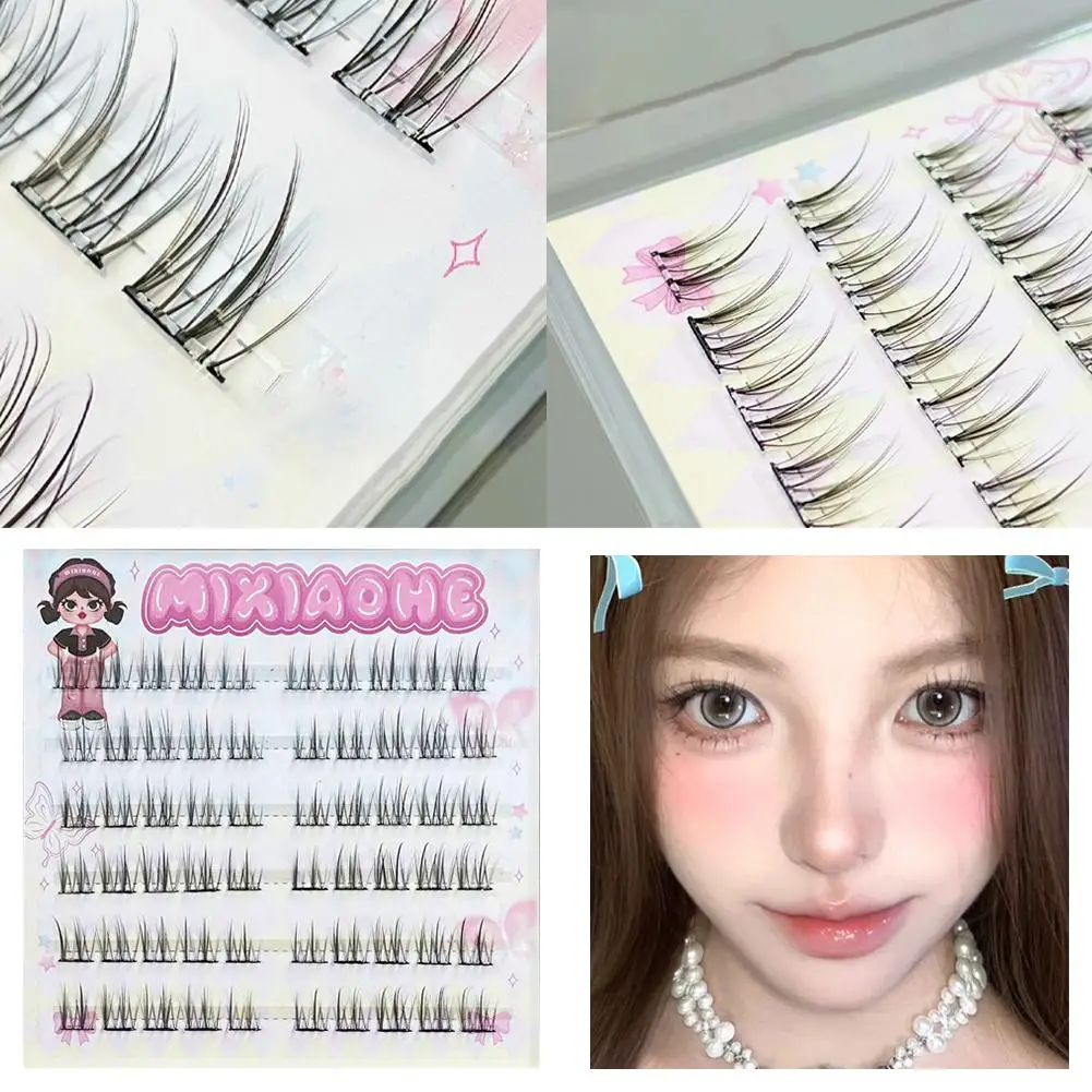 자체 접착 자체 접착 속눈썹 클러스터 접착제 필요 없음 접착제 재사용 가능한 자체 자연 속눈썹 클러스터 프레스 L2V7