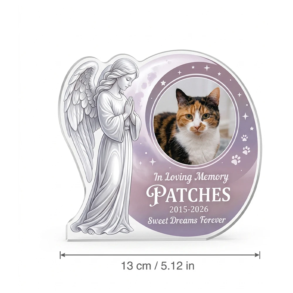 Customized,Personalized Angel Pet Tribute Acrylic Stand,Acrylic Tabletop Decor,Pet Memorial Ceremony,Animal Lovers,Pet Families
