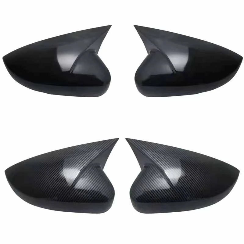 2X Car Carbon Fiber Pattern Rear View Mirror Cover For 09-17 VW Polo Mk5 6R 6C Rearview Mirror Housing Modification Replacement