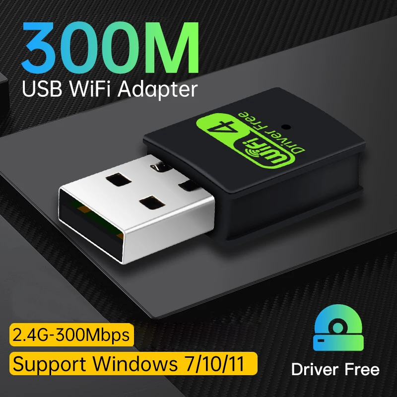 300 Мбит/с USB Wi-Fi адаптер RTL8192FM 2,4 ГГц беспроводная сетевая карта USB2.0 802.11N/g/b для Windows 7/8/10/11 драйвер бесплатно