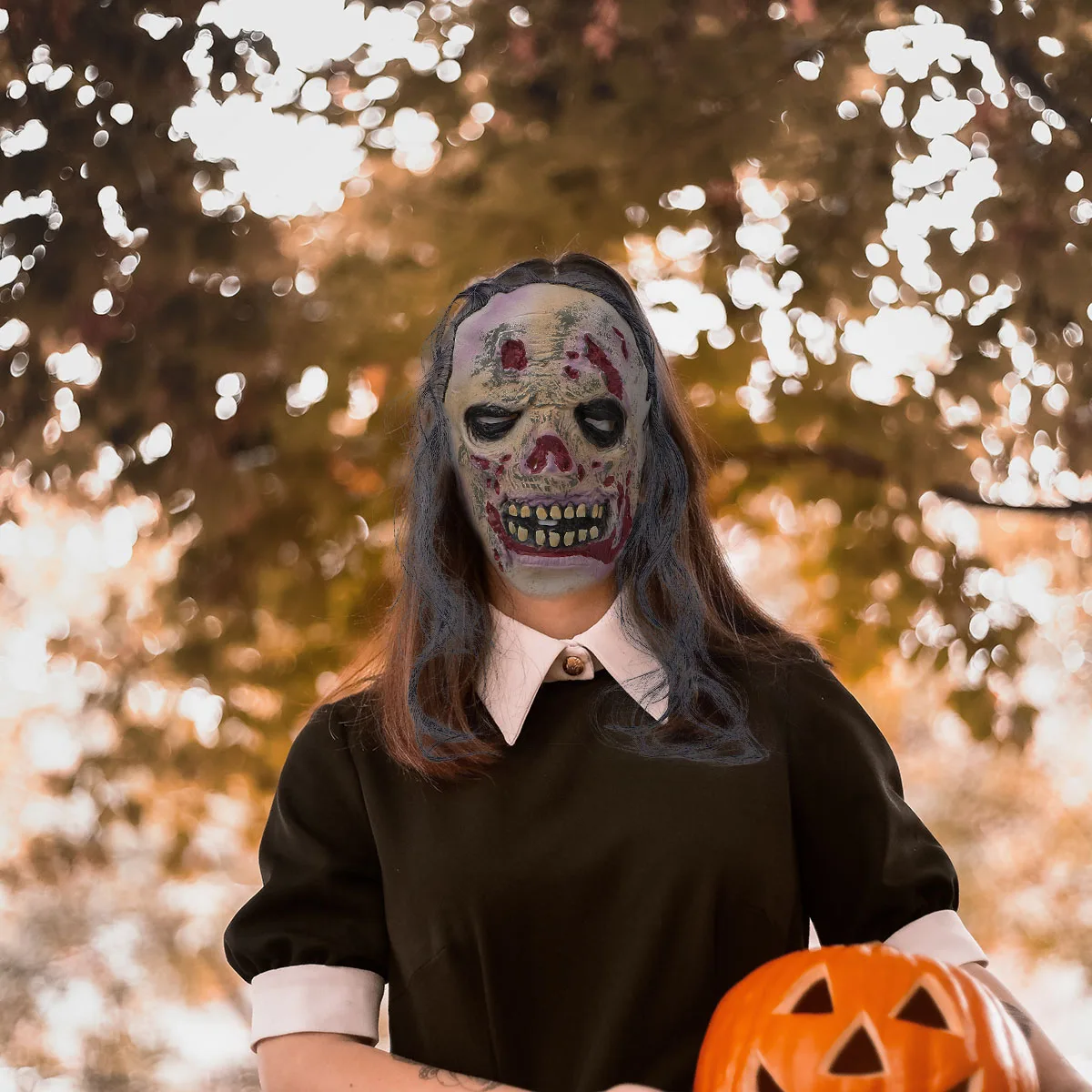 

1pc Horror Zombie Halloween Party Costume Mask Breathable Lightweight Cosplay Mask For Festival Carnival Decoration (Free Size