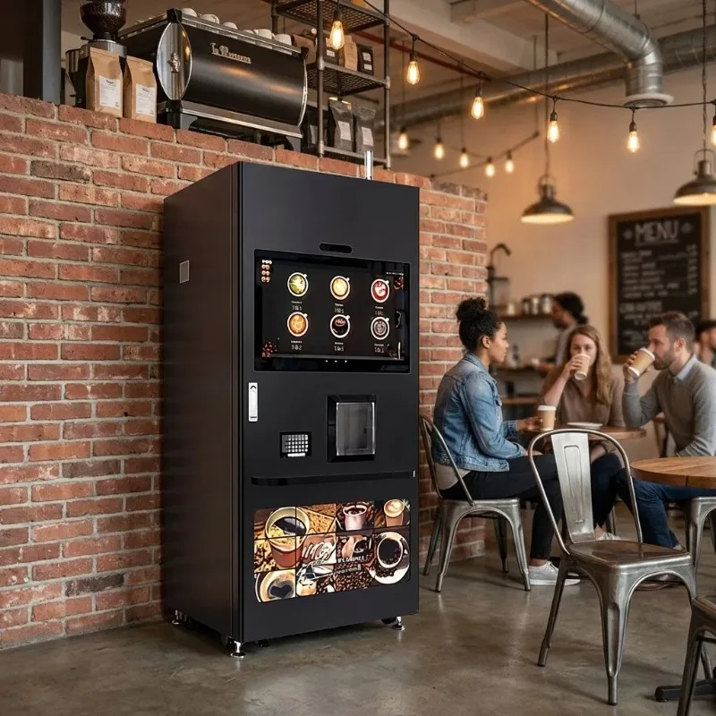 Coffee Vending Machine Model150-200 Capacity with 5 Canisters and Ice Maker Support Mdb Protocol