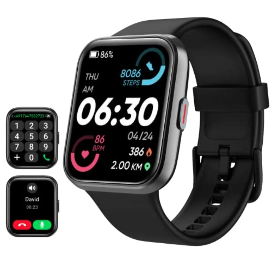 Smart Watch for Men/Women Android/iPhone/Samsung, Alexa Built-in, 1.8" Touch Screen Fitness Tracker with Answer/Make Calls, 3AT