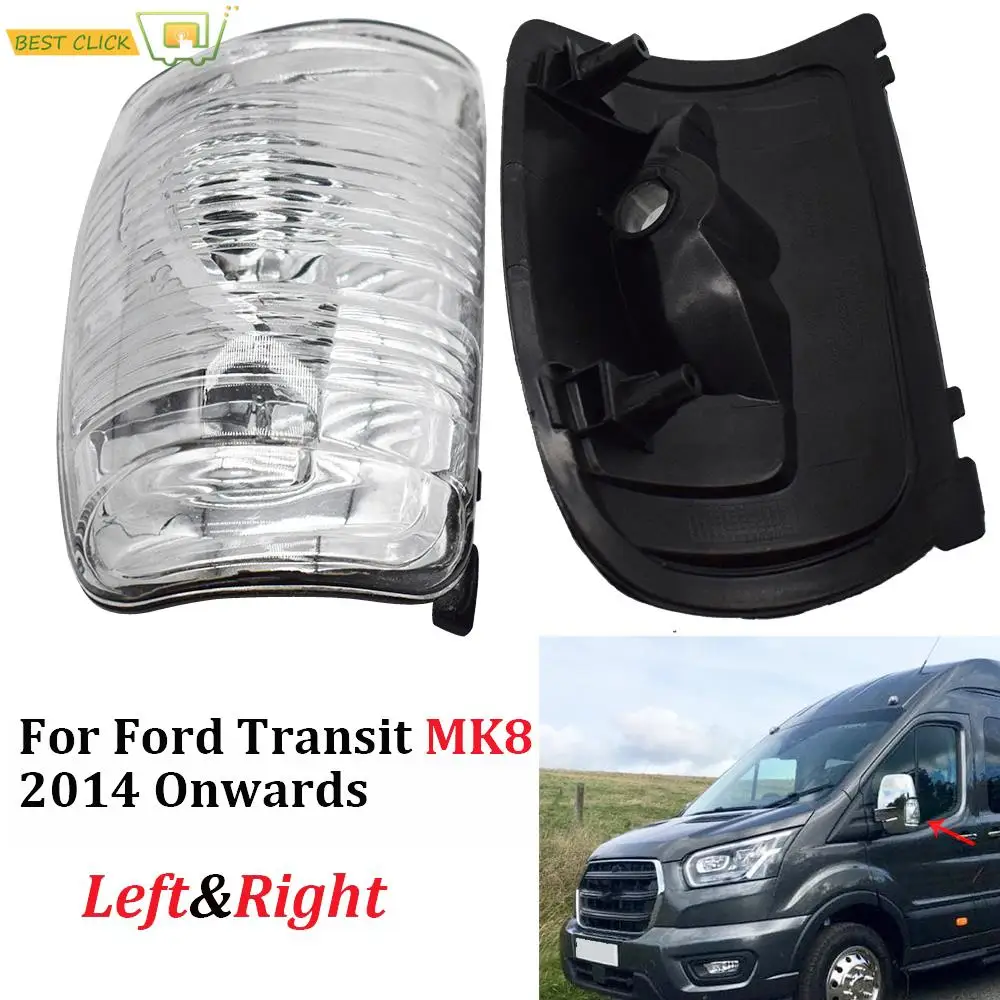 Left Right Car Wing Mirror Indicator Lamp Turn Signal Light Lens Cover Rear View for Ford Transit MK8 2004 Onwards BK3113B381AB