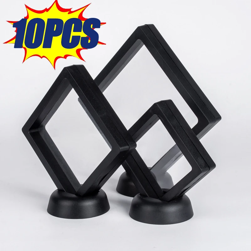 

10/1PCS 3D Coin Display Stand Black Box Commemorative Coin Gift Decoration Multifunction Coin Showing Stand Holder