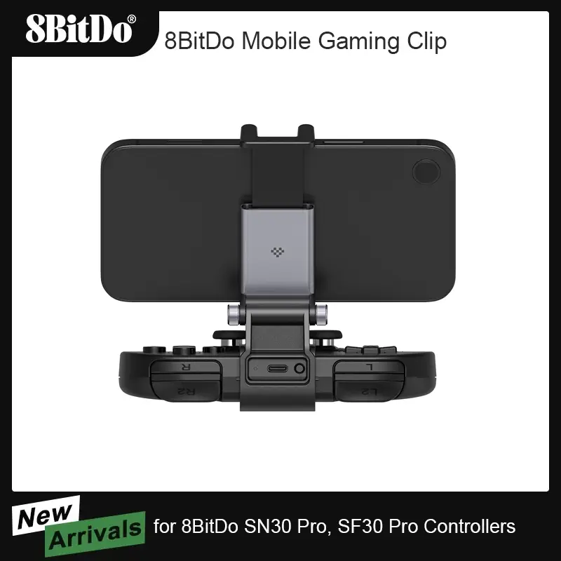 8BitDo حامل مشبك هاتف محمول قابل للتعديل لوحدة تحكم الألعاب لملحقات 8BitDo SN30 Pro SF30 Pro