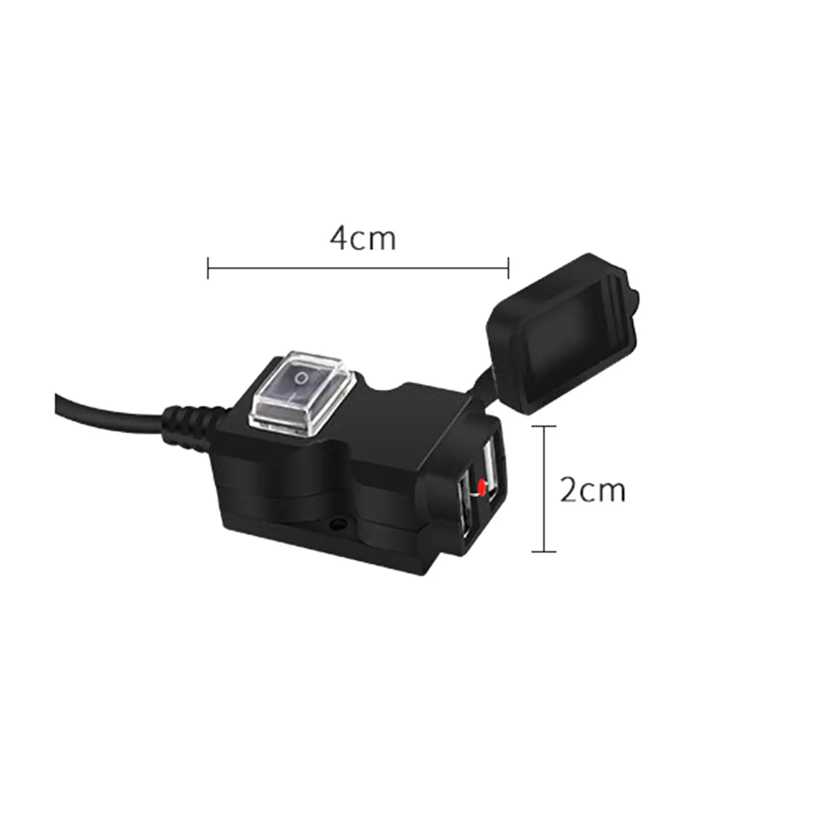 Motorcycle Phone Charger Dual USB Socket Simple Installation with 1.5M Wire