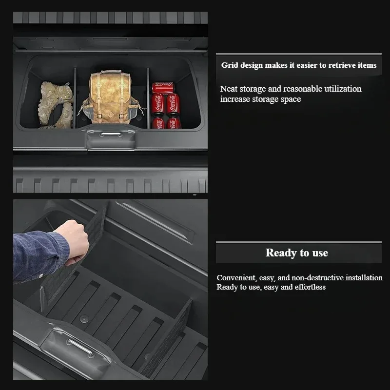 For Tesla Cybertruck 2025 Car Storage Partitions The Trunk Partition Lower Laye Trunk Baffle Tail Box Shield Board Accessories