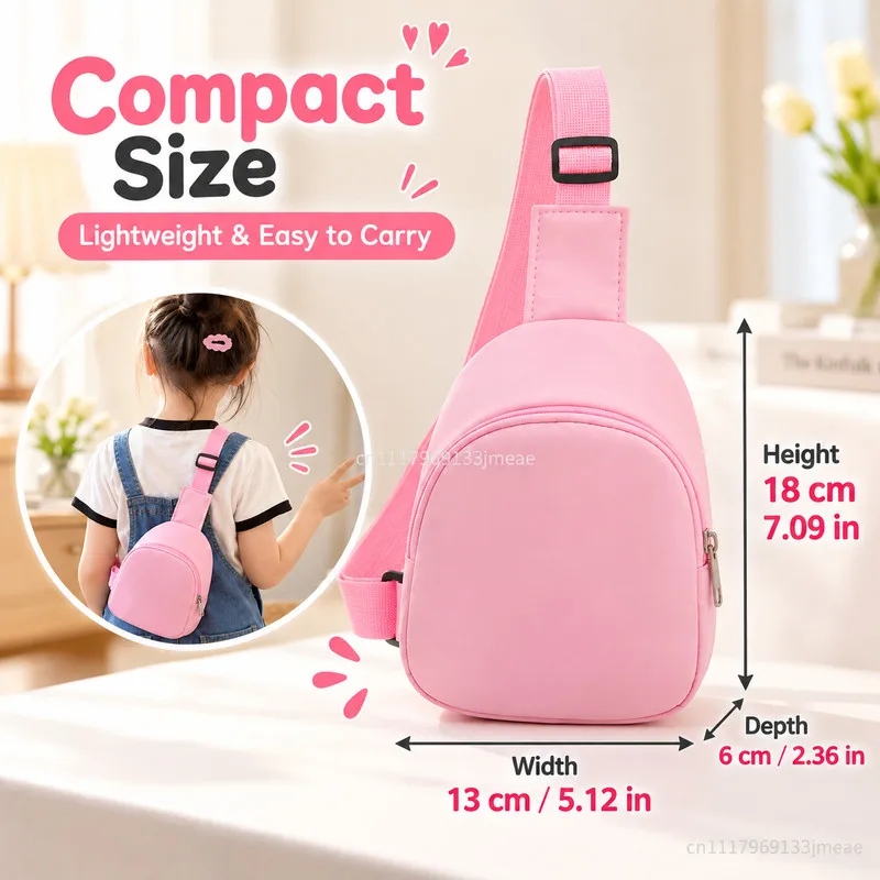 Kids Mini Sling Bag, Lightweight Nylon Chest Crossbody Backpack Adjustable Strap Small Shoulder Bag for Boys Girls Travel Daily - view 2