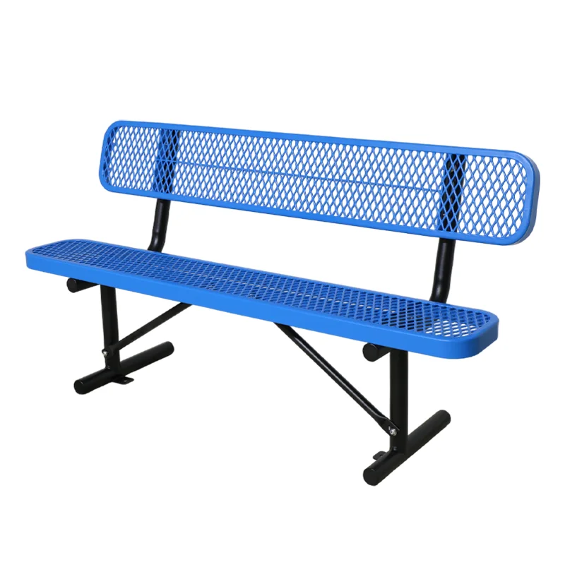 Outdoor Modern Long Steel Bench Seat Outdoor Park Metal Bench Seat Outdoor Public Garden Courtyard Cast Iron Leg Back Bench