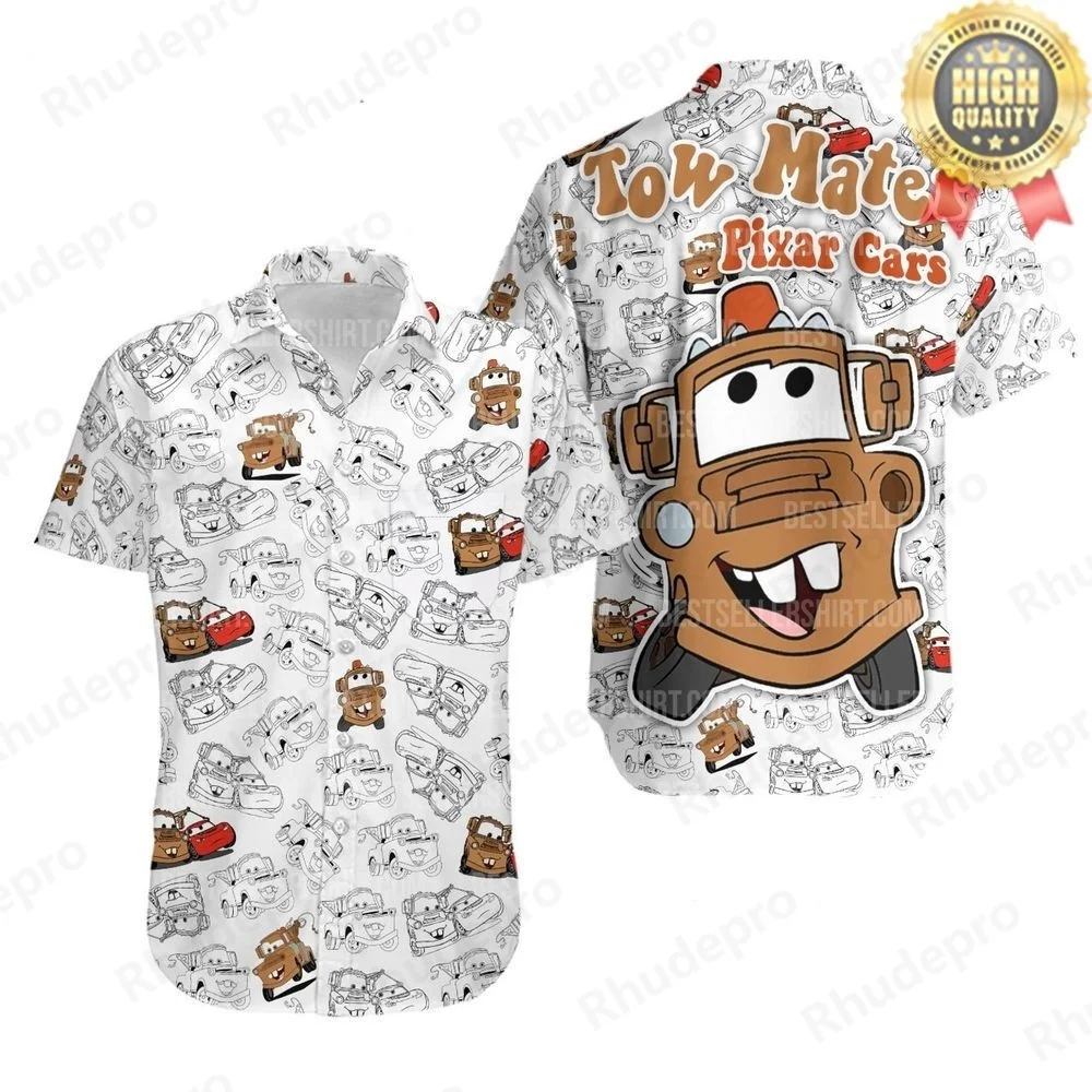 

Disney Personalized Lightning McQueen Shirts for Men and Women Cars Movie Hawaiian Shirts Summer Beach Shirts for Kids