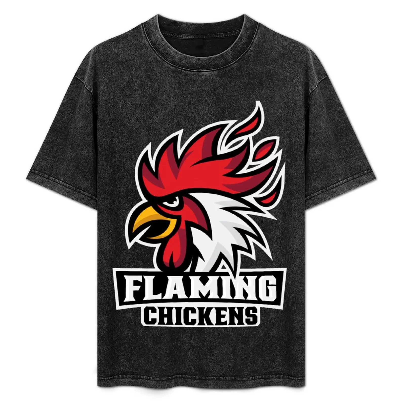 

Flaming Chickens Full Logo T-Shirt Casual Streetwear Short Sleeve Tee