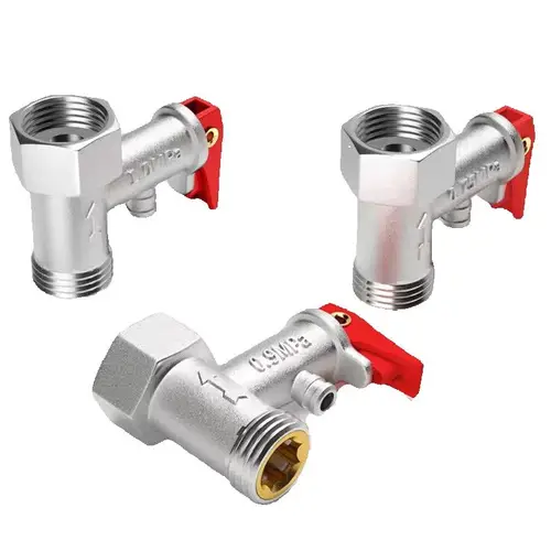 Válvula de seguridad de latón duradera para el hogar de 1/2 pulgada, válvula de alivio de presión ajustable, protege contra la sobrepresión en sistemas de agua cerrados