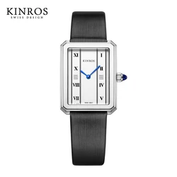 Kinros Luxe Vrouwen Horloge Merk Mode Waterdichte Saffier Spiegel Kleine Vierkante Riem Quartz