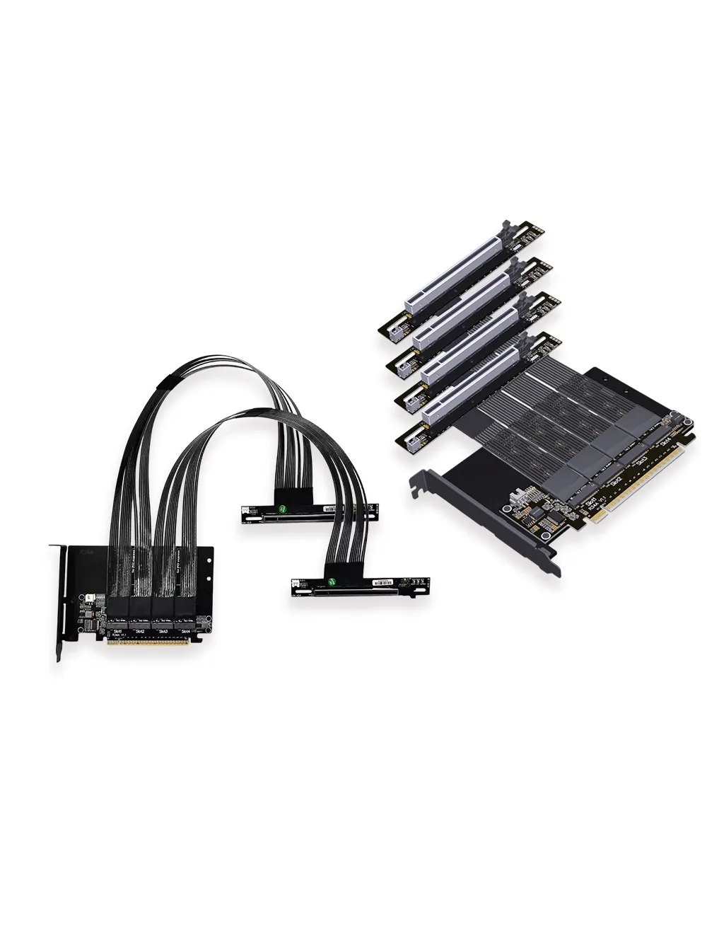Kabel przedłużający ADT-Link PCIe 5.0 X16 M.2 NVMe do X8 Gen5 512Gbps do lokalnego rozkładu AI, obsługuje szybkie połączenia 1-2. — zdjęcie produktu 7