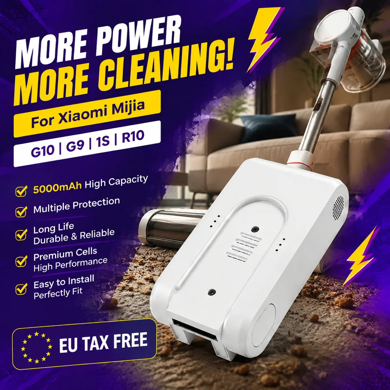 NEUER Original 25,2V 5000mAh Wiederaufladbarer Lithium-Ionen-Akku für Xiaomi Mijia Dreame G9 G10 R10 Kabelloser Staubsauger