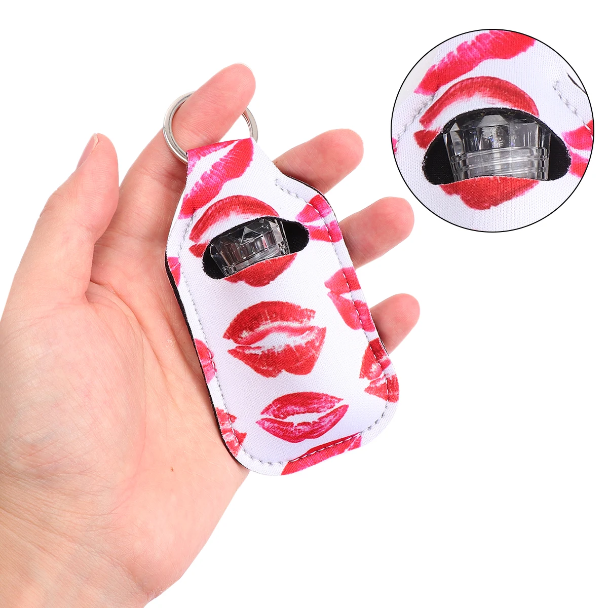 

5pcs 30Ml Bottle Cover Key Chain Neoprene Hand Holder Toiletry Bottle Case Shampoo Soap Keychain Colorful