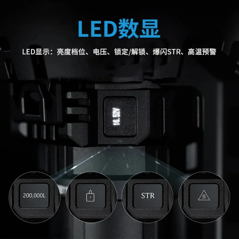 MS32 Strong Light Flashlight 200000 Lumens Long Range Ultra Bright, Fast Charging Outdoor