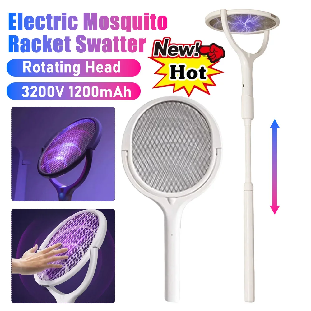 

3200V Mosquito Killer Lamp Multicunctional Angle Adjustable Bug Mosquito Swatter Electric USB Rechargeable Fly Bat Swatter ﻿