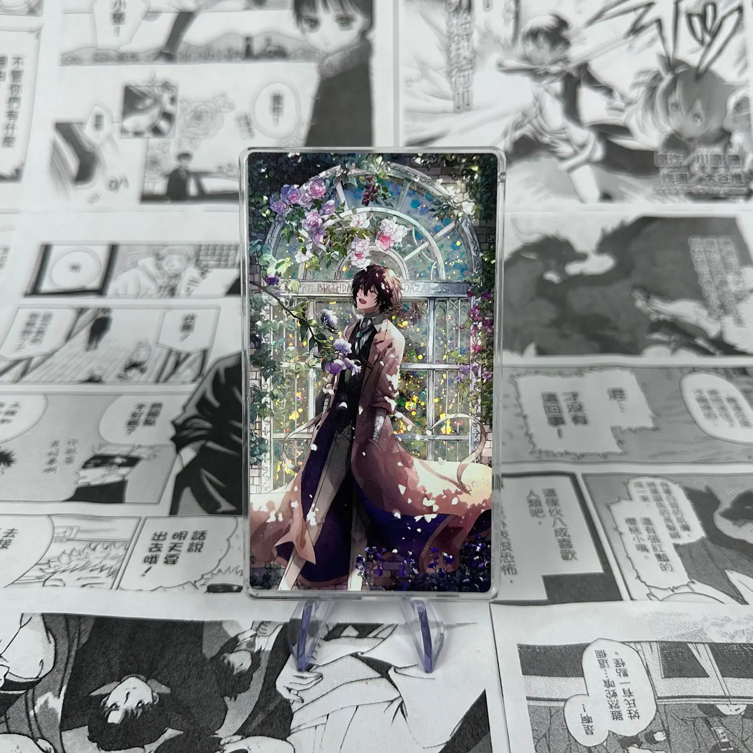 Anime Bungo Stray Dogs Dazai Osamu Cosplay Quicksand Mahjong letrero de pie Nivel de apariencia alto adorno de escritorio Ambitus