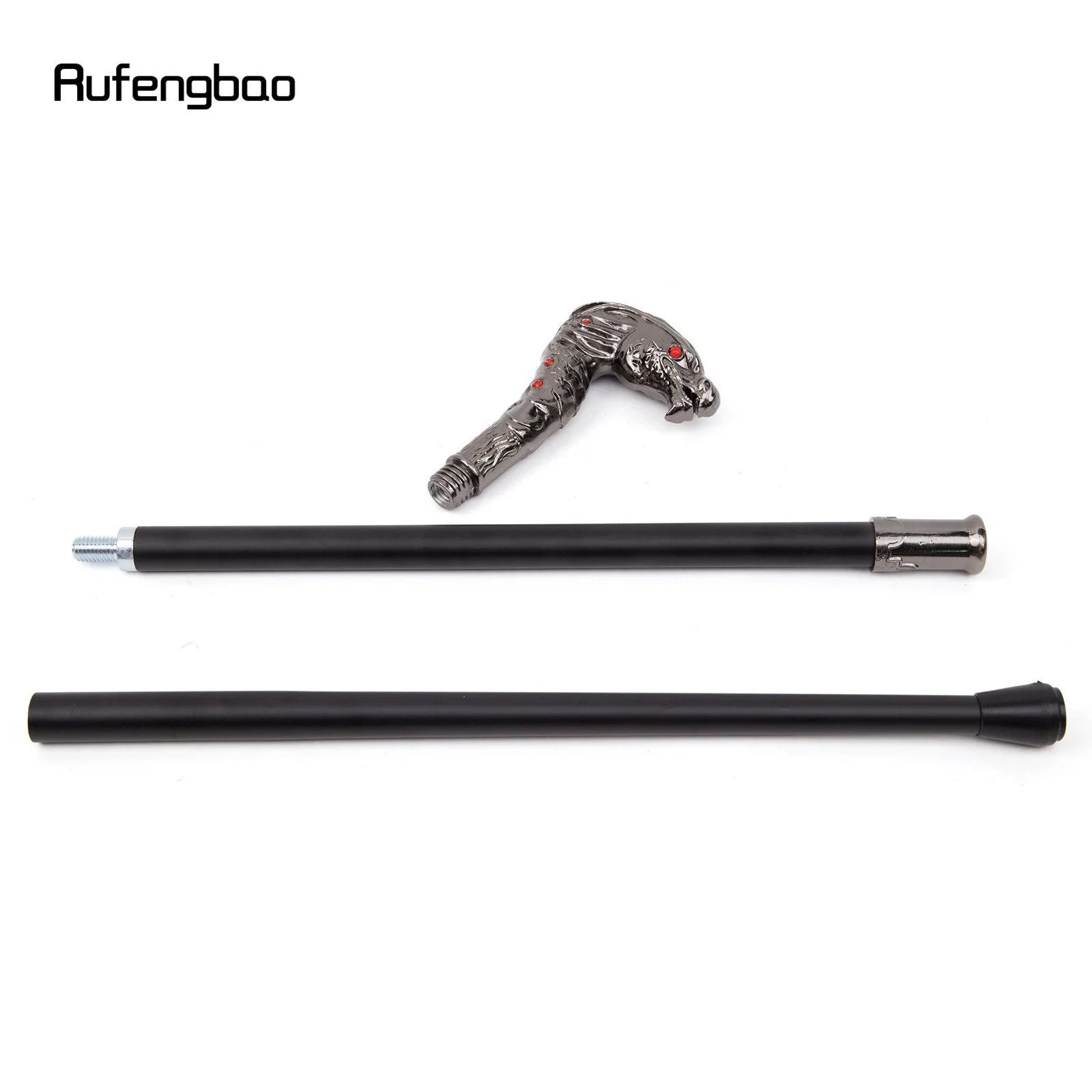 Red Eye Dragon Silber Luxus Spazierstock Party Mode Eleganter Spazierstock Dekorativer Cospaly Cane Knopf Crosier 93cm