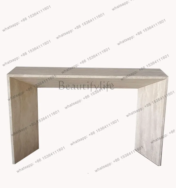 

Modern simple entry natural marble porch table aisle plan