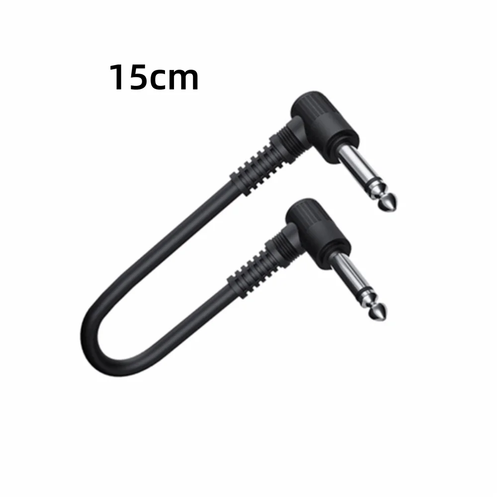 

15cm/30cm Guitar Effects Pedal Cable Copper Core Surface Wire Guitar Instrument Cable Flat Design Right-angle Plug Cable