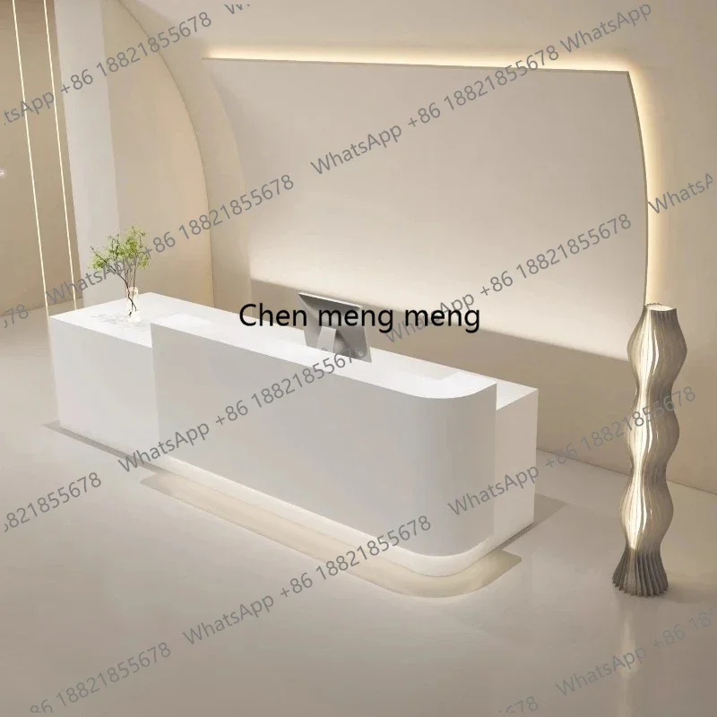 

New arrive Modern Desk Light Luxury Welcome Company Checkout Display Business Desk Reception Elegant Shop Scrivania Office Furni